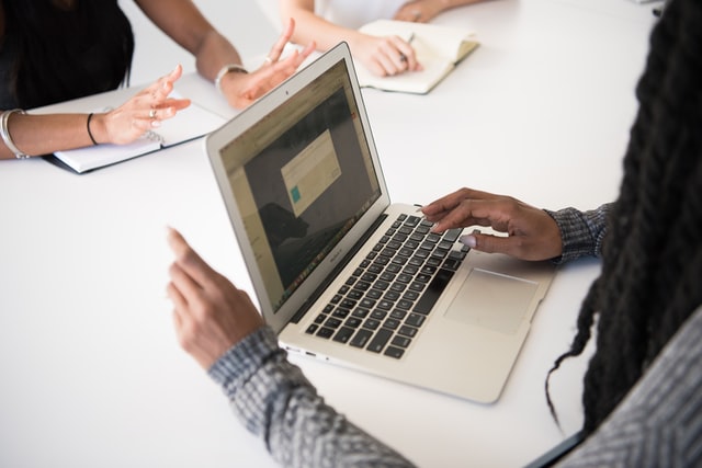 laptop on the table