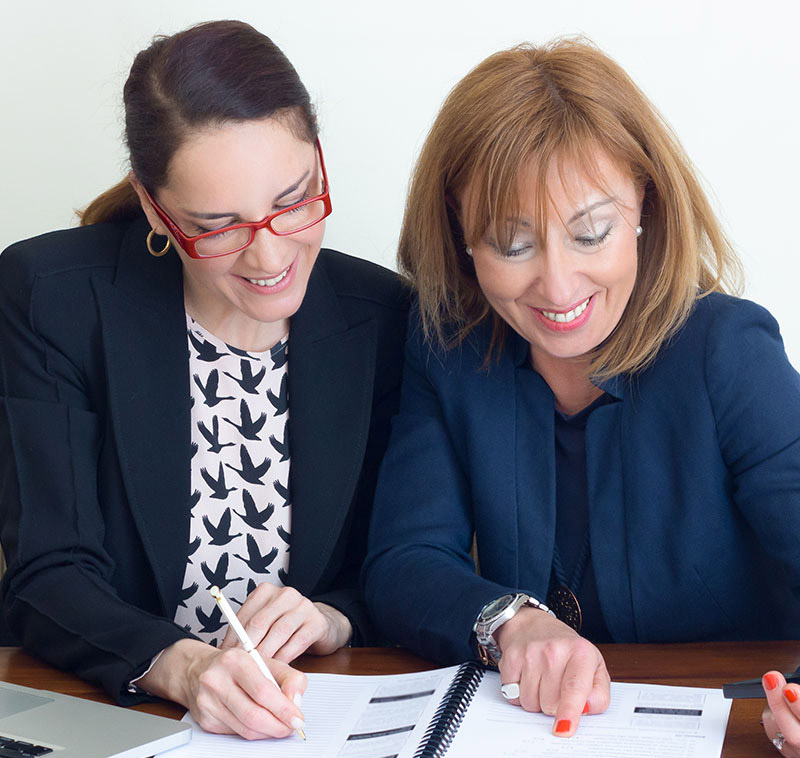 Two woman talking